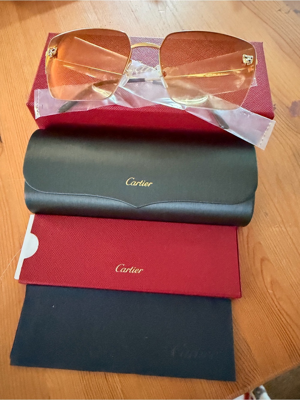 AUTHENTIC Cartier Gold Frame Sunglasses with Brown Gradient Lenses - Picture 3 of 9